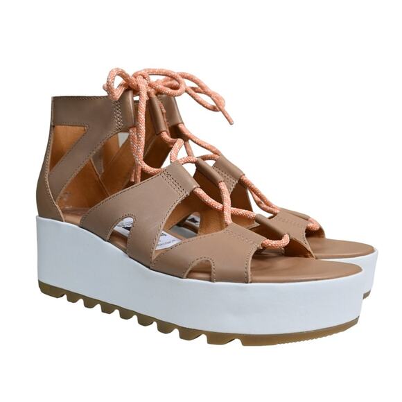 SOREL Womens 9 Cameron Platform Gladiator Sandal in Honest Beige/Gum NEW main image 9